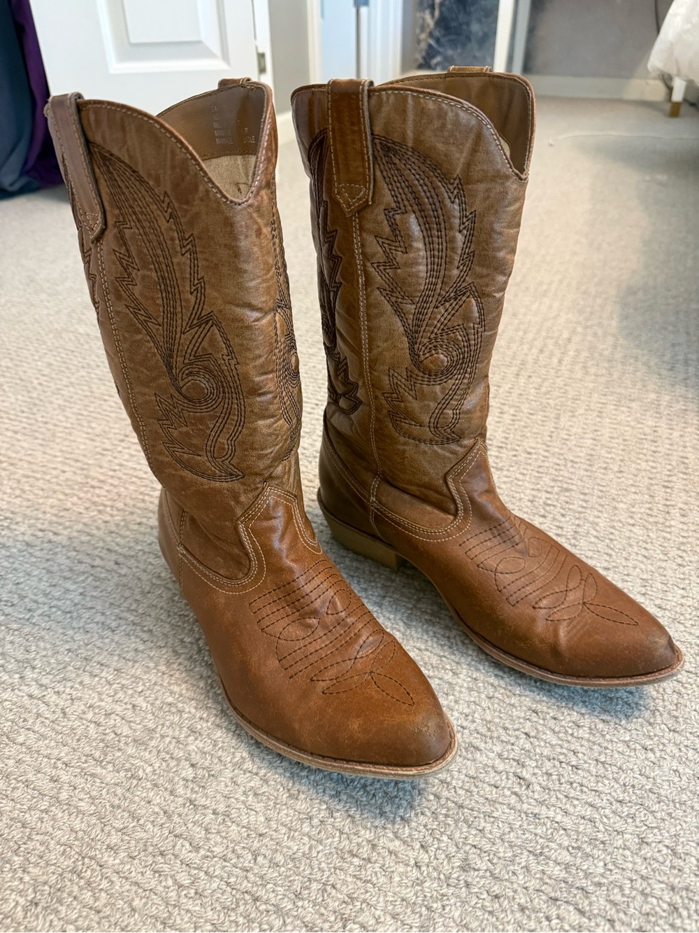 Coconuts by Matisse Tan Brown Embroidered Lace-Up Western Boots